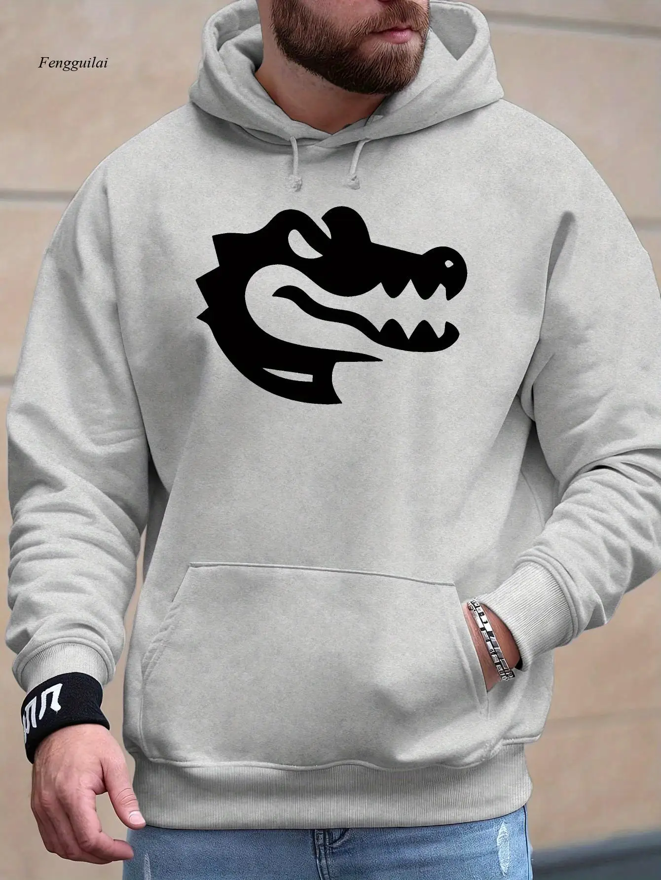 

Толстовка с рисунком крокодила — мягкая и удобная зимняя толстовка с принтом «крокодил», повседневный уличный стиль