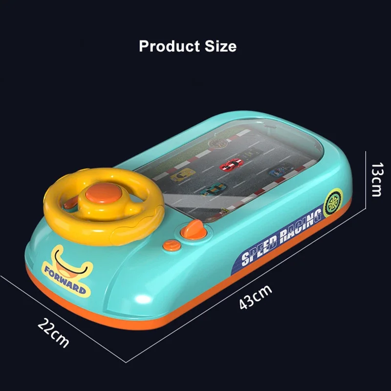 Children steering wheel driving simulation toys electric tabletop game consoles dodging racing Adventure Game Machine for kid