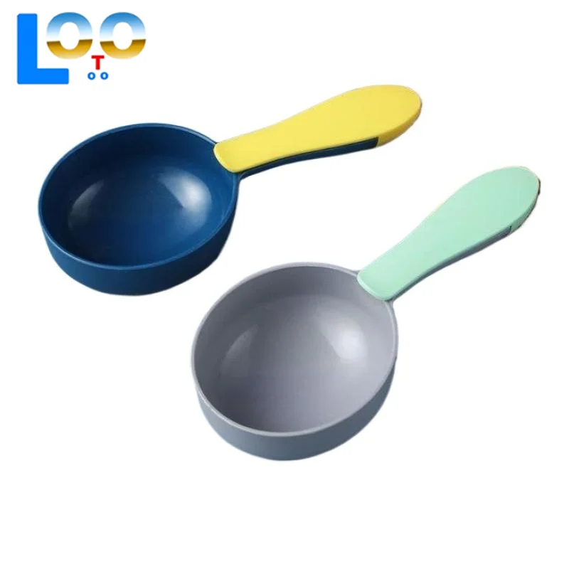 Лопатка для кормления домашних животных, совок для корма с уплотнительным зажимом, многофункциональная пластиковая ложка для кормления домашних животных, специальная мерная ложка для кормления домашних животных