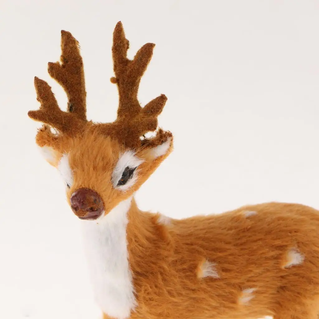 Miniature Realistic Deer Figurines Reindeer Animal Figures for Christmas Baby