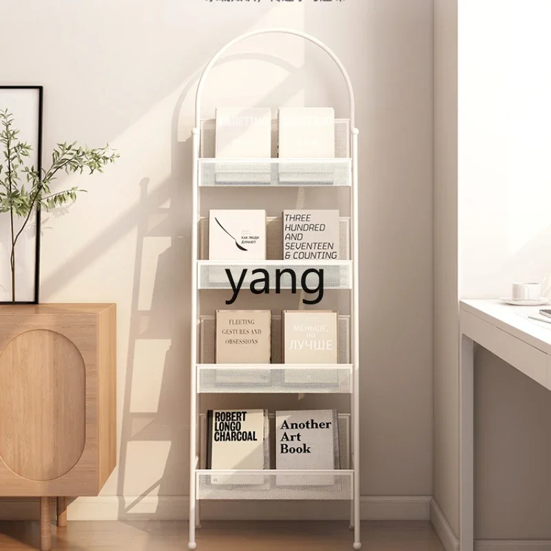 LH Arched Bookshelf Magazine Storage Shelf Living Room Against Wall Floor Bookshelf Multi-layer Simple