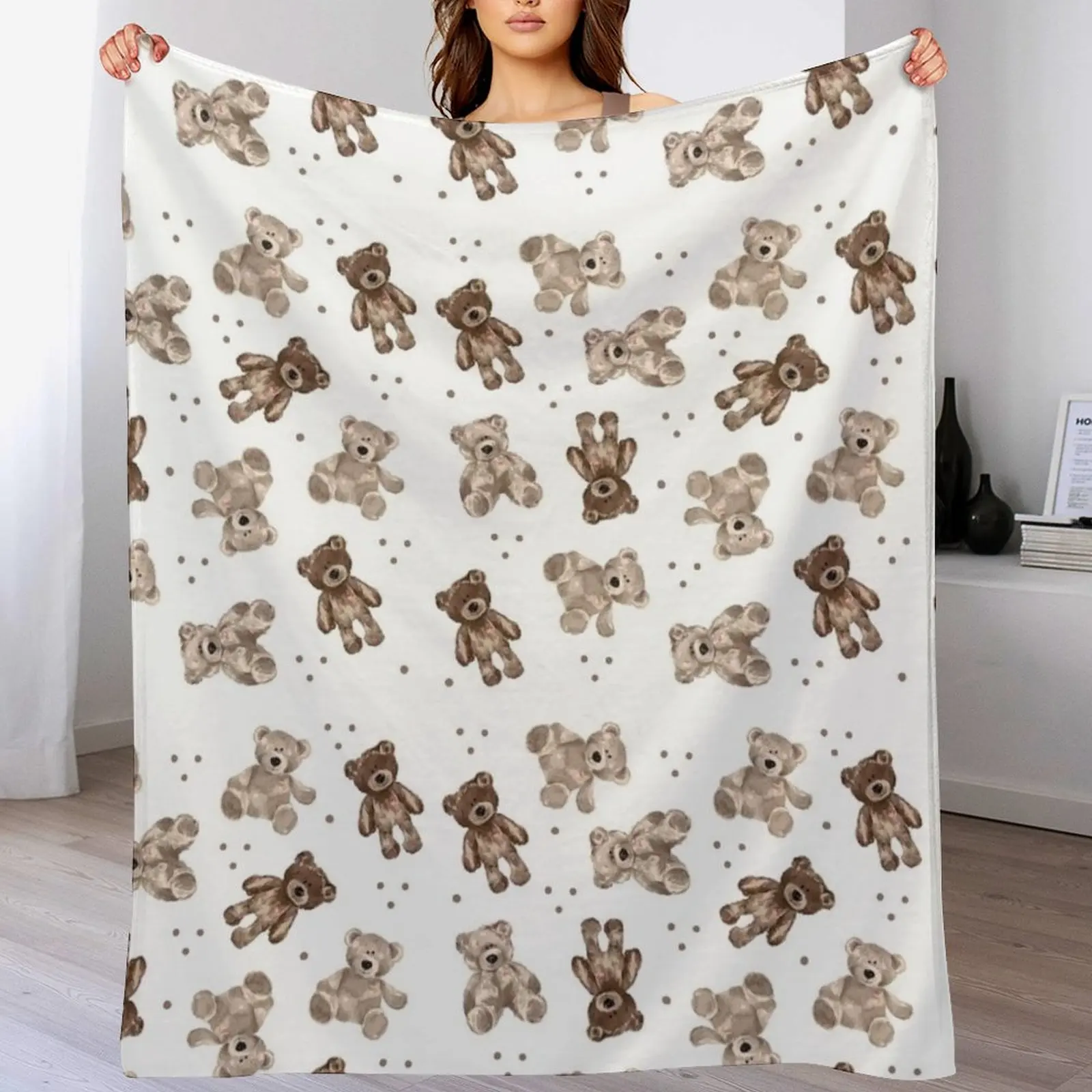 

Teddy Bear Blanket Pattern Throw Blanket Plush Sleeping Bag funny gift Blankets