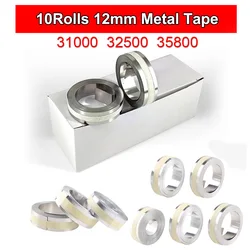 10Rolls Stainless Steel/Aluminum 12mm Metal Tape 32500 35800 31000 Non-Adhesive/Adhesive 3D Embossing tape for DYMO Rhino M1011