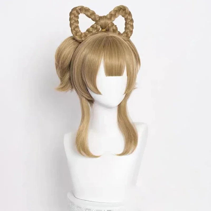 Yaoyao Clip Ponytail Short Wig Cosplay Costume Heat Resistant Synthetic Hair Genshin Impact Yao Yao Women Wigs