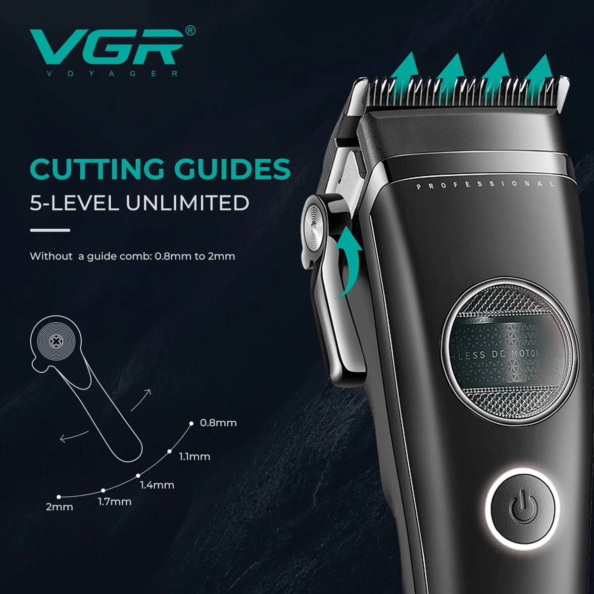 VGR Trimmer Professional Hair Clippers Rechargeable Trimmer Electric Hair Clippers Adjustable Hair Clipper Trimmer for Men V-880 view 3