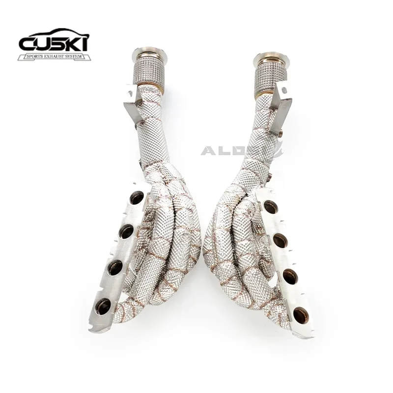 

Выпускной коллектор с теплозащитным экраном, подходящий для Audi R8 V8 4,2 2008-2020, аксессуары для выхлопной системы из нержавеющей стали