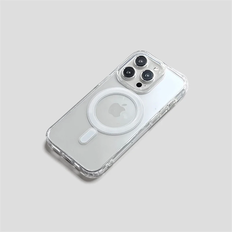 Luxury ClearสําหรับMagsafeแม่เหล็กไร้สายชาร์จโทรศัพท์สําหรับiPhone 16 E 15 14 13 12 11 Plus Mini Pro Maxซิลิโคน