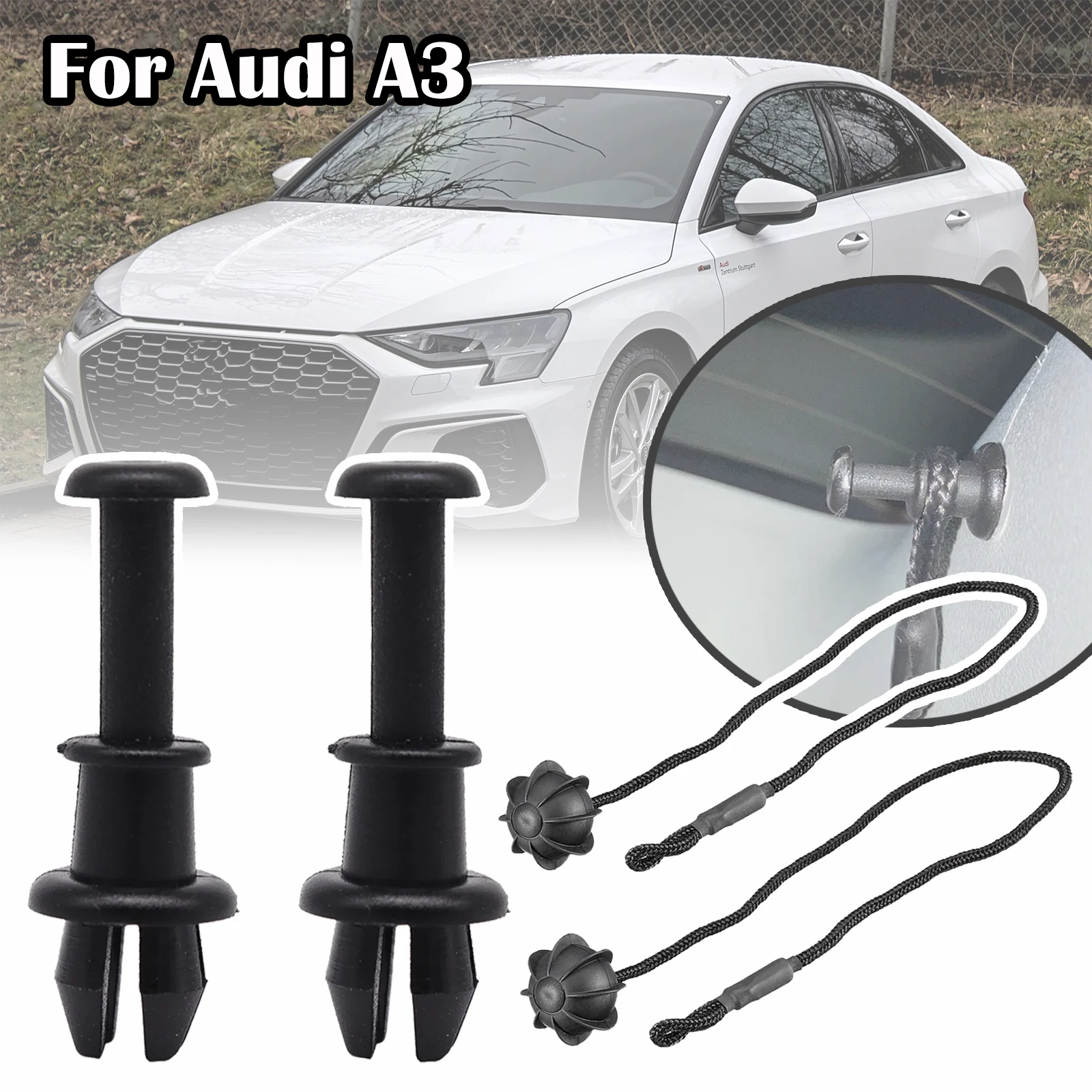 

For Audi A3 8P 8V 2003 - 2020 Q2 Q3 F3 Q5 8R Rear Trunk Cargo Parcel Shelf String Clips Holder Pivot Cord Hanger Accessories