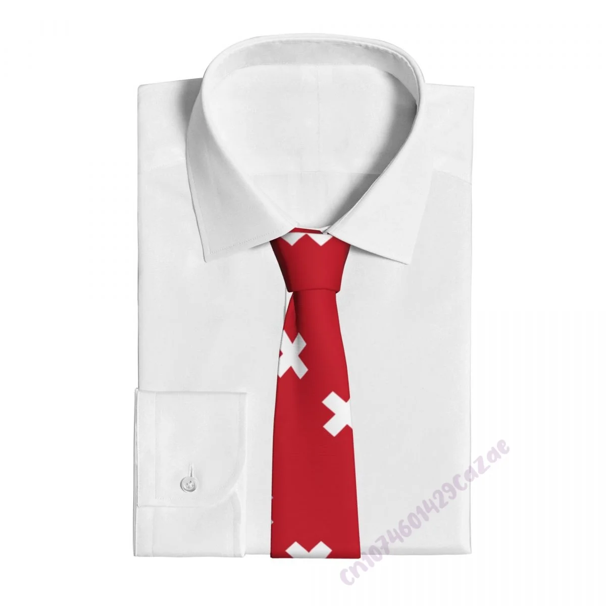 Switzerland Flag Neck Ties For Men Women Casual Plaid Tie Suits Slim Wedding Party Necktie Gravatas For Gift Proud