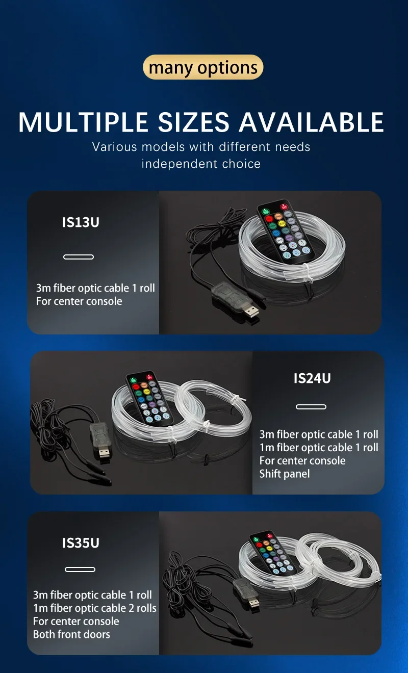 3M Auto-Innenraum-Ambiente-LED-Lichtleiste Unsichtbare USB-flexible Neon-Innenbeleuchtung RGB APP für Autodekorationsbeleuchtung – Detail 6