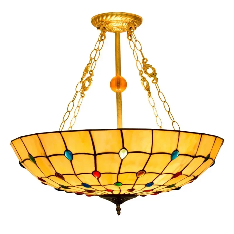 

60CM glass dining room bedroom chandelier American colored bead bar phoenix tail lamp