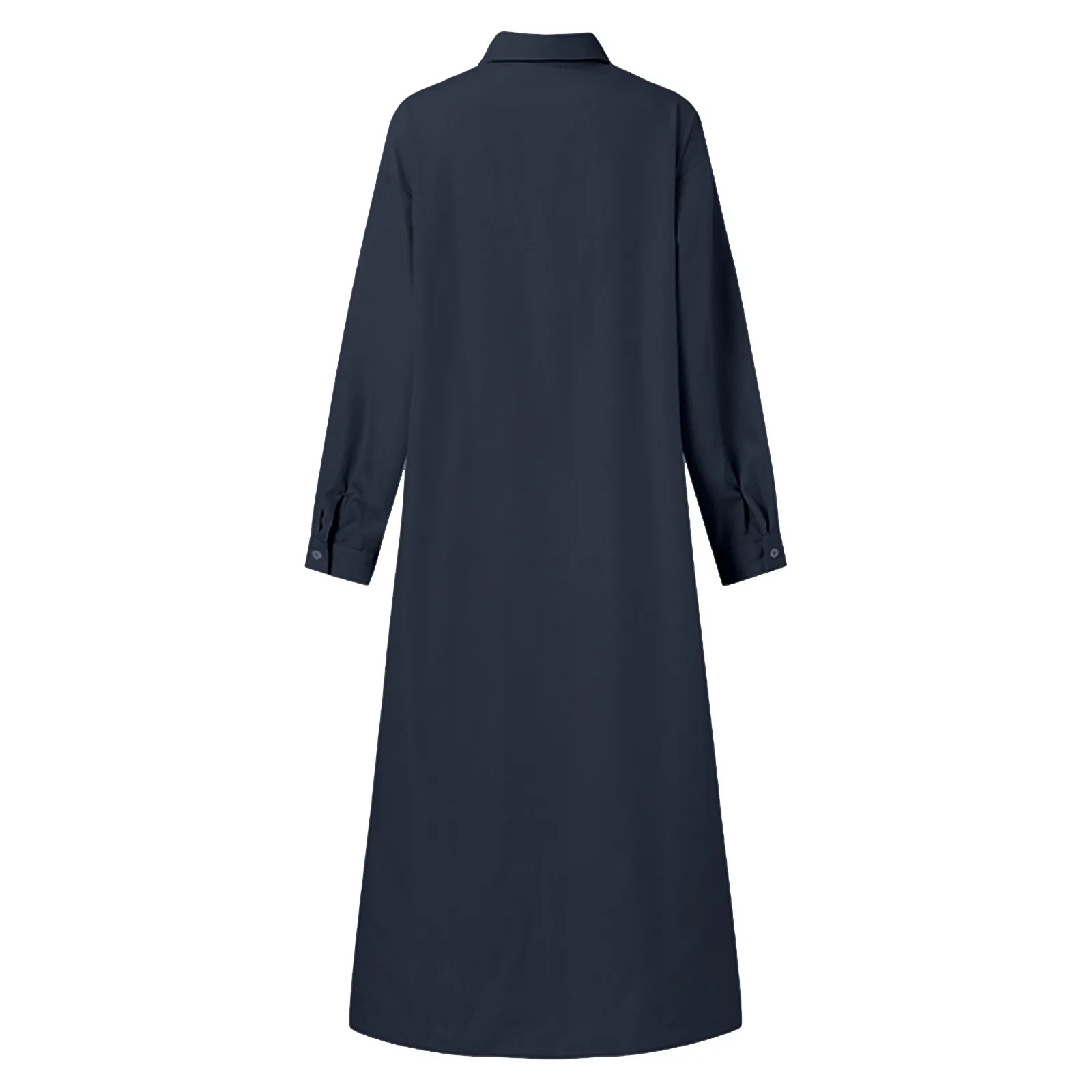 Summer Shirt Long Dress Women Casual Long Sleeve Side Split Button Dresses 2023 Female Elegant Solid Color Pocket Loose Dresses