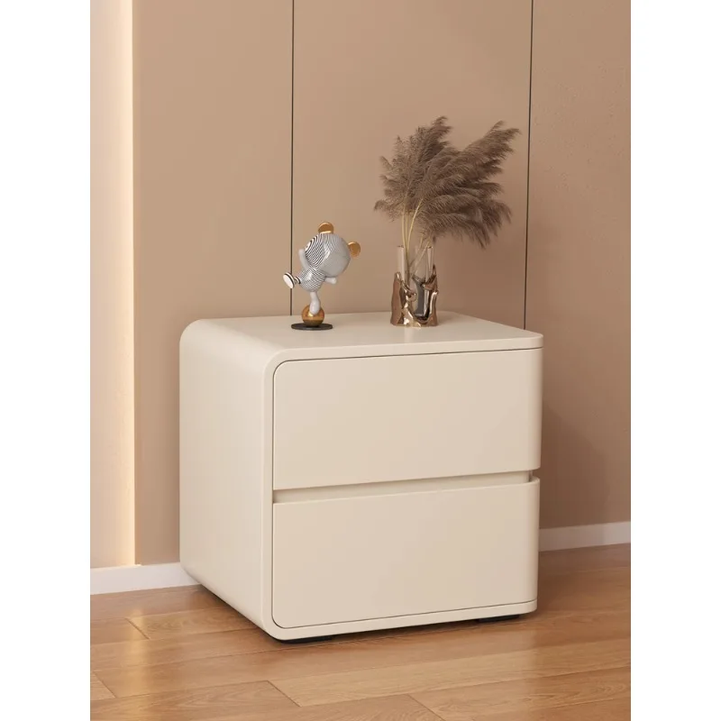 

Bedside table simple modern light luxury small solid wood bedside cabinet Internet celebrity cream wind bedroom storage cabinet