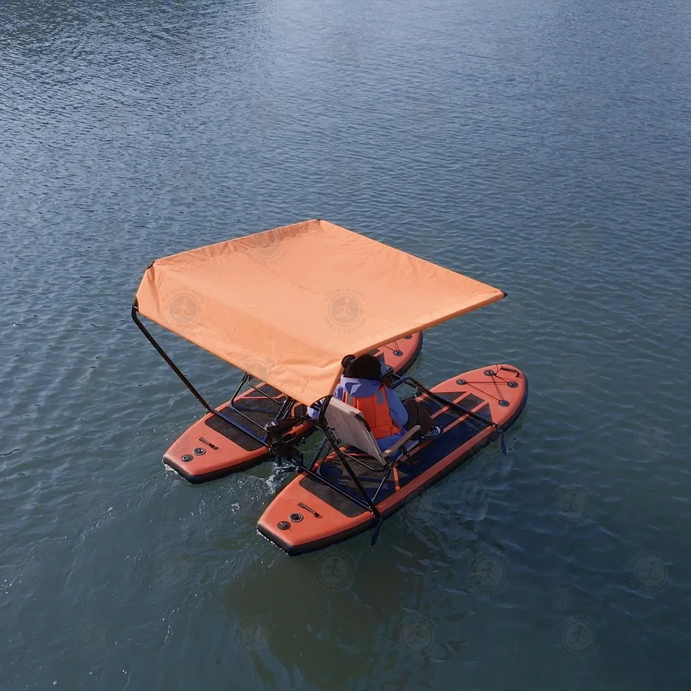 

Легкий и прочный надувной катамаран для отдыха, рыбалки и приключений, идеально подходит для любителей водных видов спорта