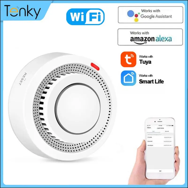 tuya smart wifi detector de fumaca alarme de incendio som progressivo sensor fotoeletrico seguranca domestica automacao para smart life 01