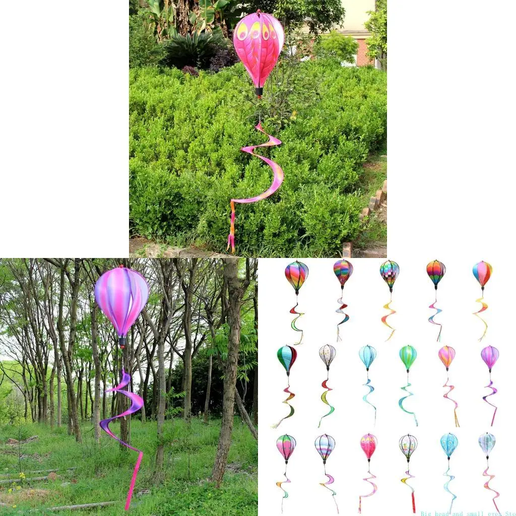 581C Rotating Wind Striped Tie  Windsock Hanging Ornament Decoration Supplies