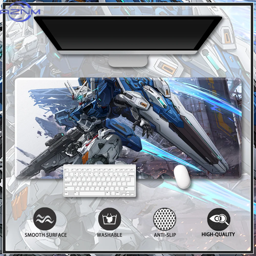 Gundam Aerial Customised Mouse Pad Gaming Table Mat Stitched Edge Rubber Extended Mousepad Large Stitched Edge Deskpad Computer