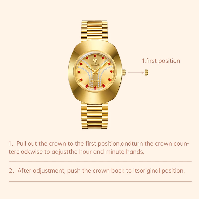 Top Brand Casual Japanese Quartz Watches New Fashion Ladies Watch Gold  Stainless Steel Waterproof  Women Male Clock Wristwatch