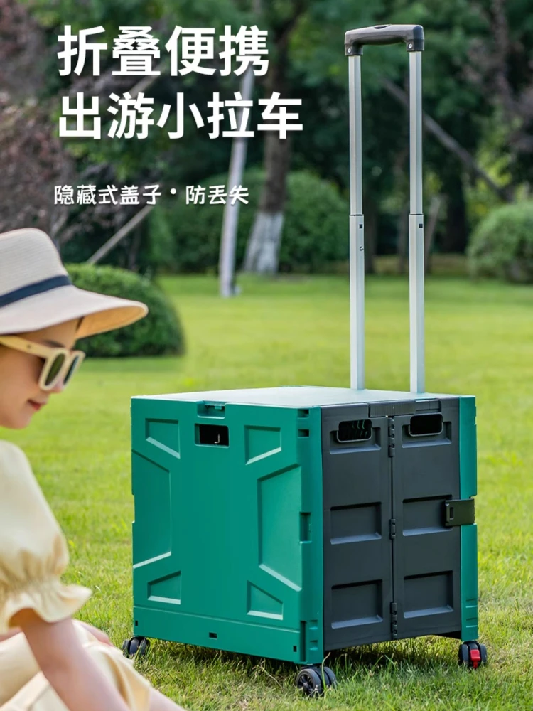 Household folding storage trolley case climbing shopping express trolley pulling goods trailer