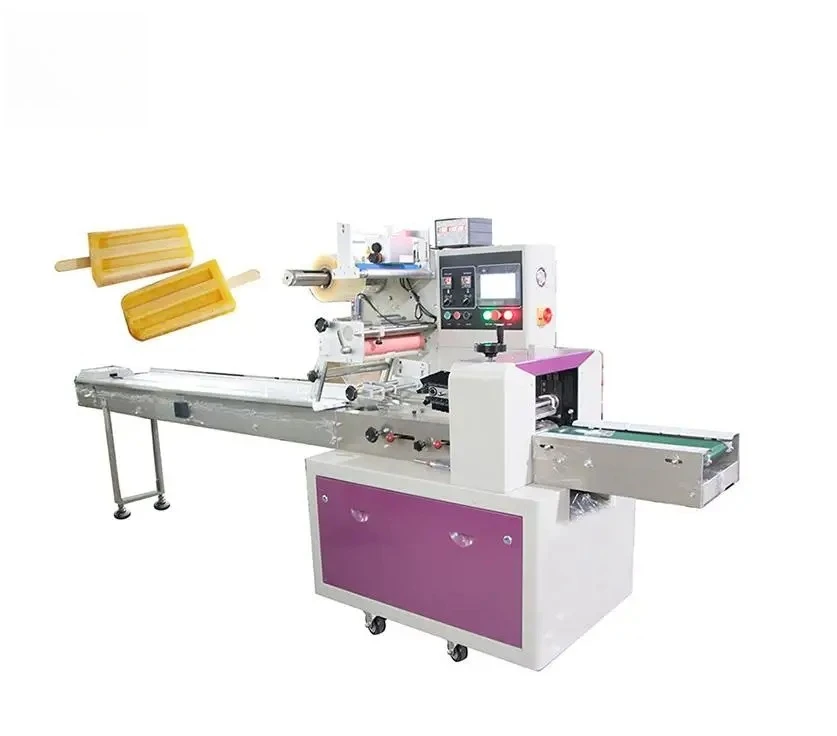 Automatic Frozen Food Ice Popsicle Ice Cream Horizontal Wrapper Pack Packaging Machine