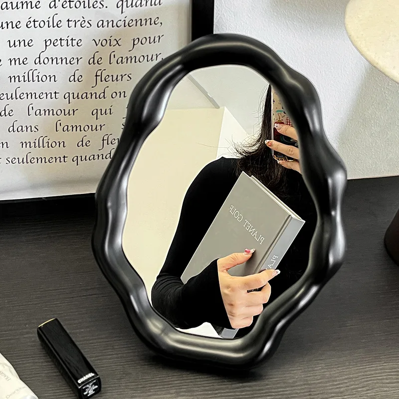 1pc Licht Luxus High-end-Gefühl Kleine Spiegel Hause Hochwertige Make-Up Spiegel Desktop Einstellbare Ornament