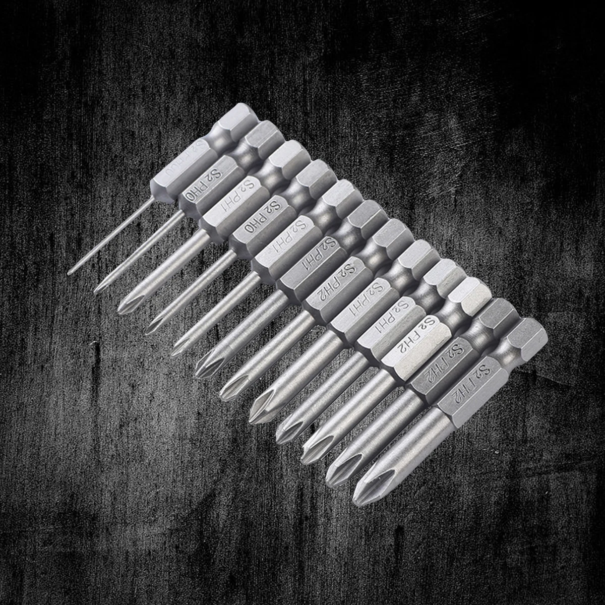 

12 Pcs Magnetic Cross Screwdriver Bits Alloy Steel Electric Drill Cross Screw-driver Head Power Driver Tools 50mm 1/4 I