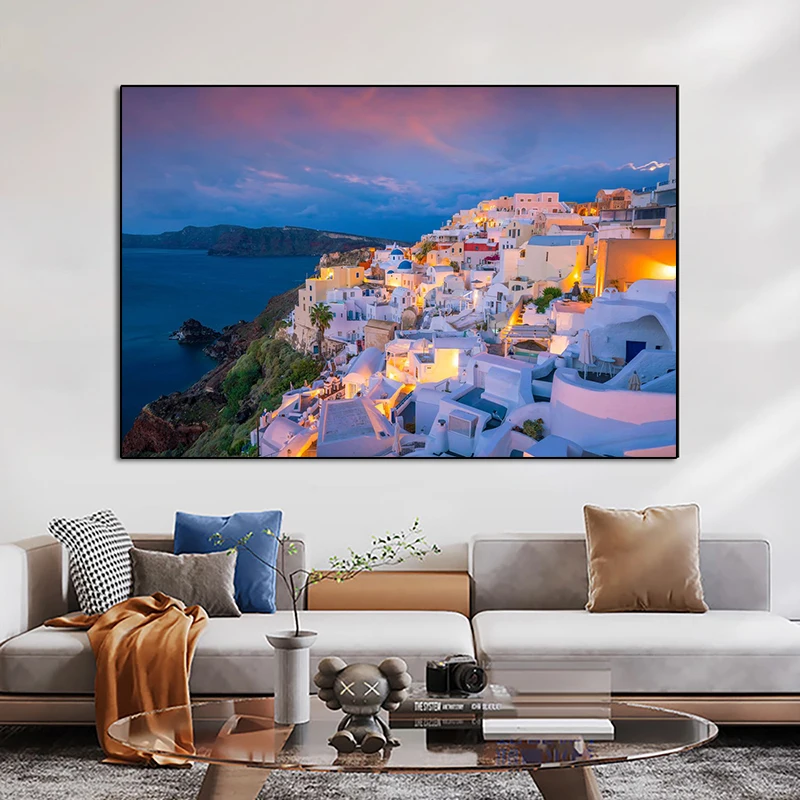 Modern Greece Santorini 04 Poster Painting Posters and Prints Canvas Wall Art Pictures for Home Living Room Cuadros