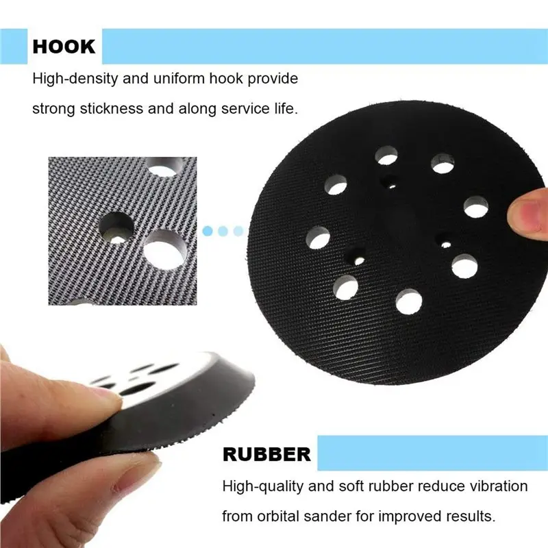 4Pcs 5 Inch 8 Hole Hook And Loop Sander Pad,Replacement Sander Pad For DW421/K, DW423/K DW426-B51B