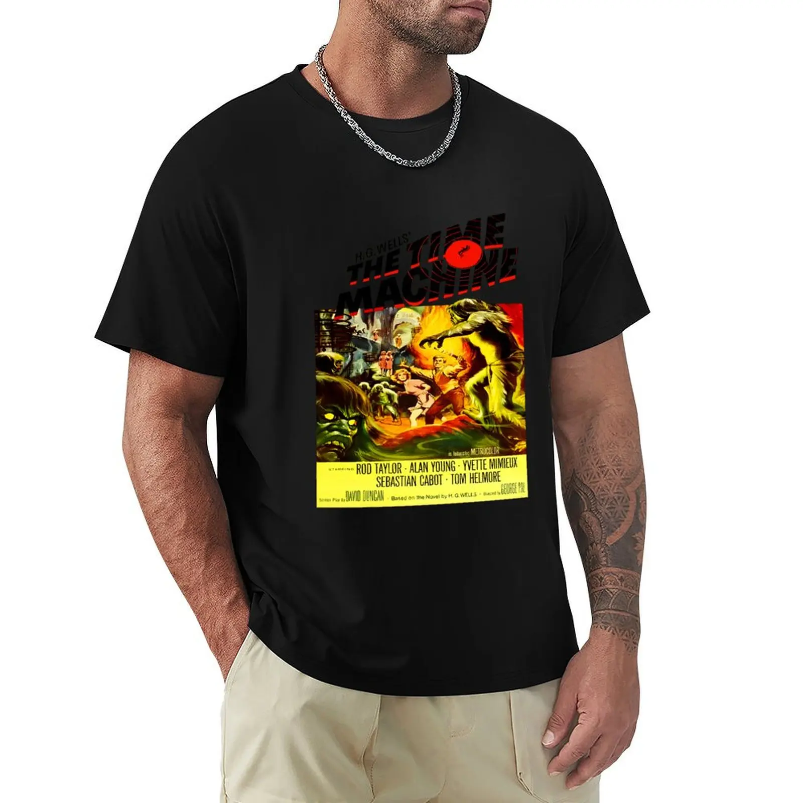 Golden age classic movie, HG Wells, The Time Machine T-Shirt customs cotton graphic tees tshirts personalised mens clothes