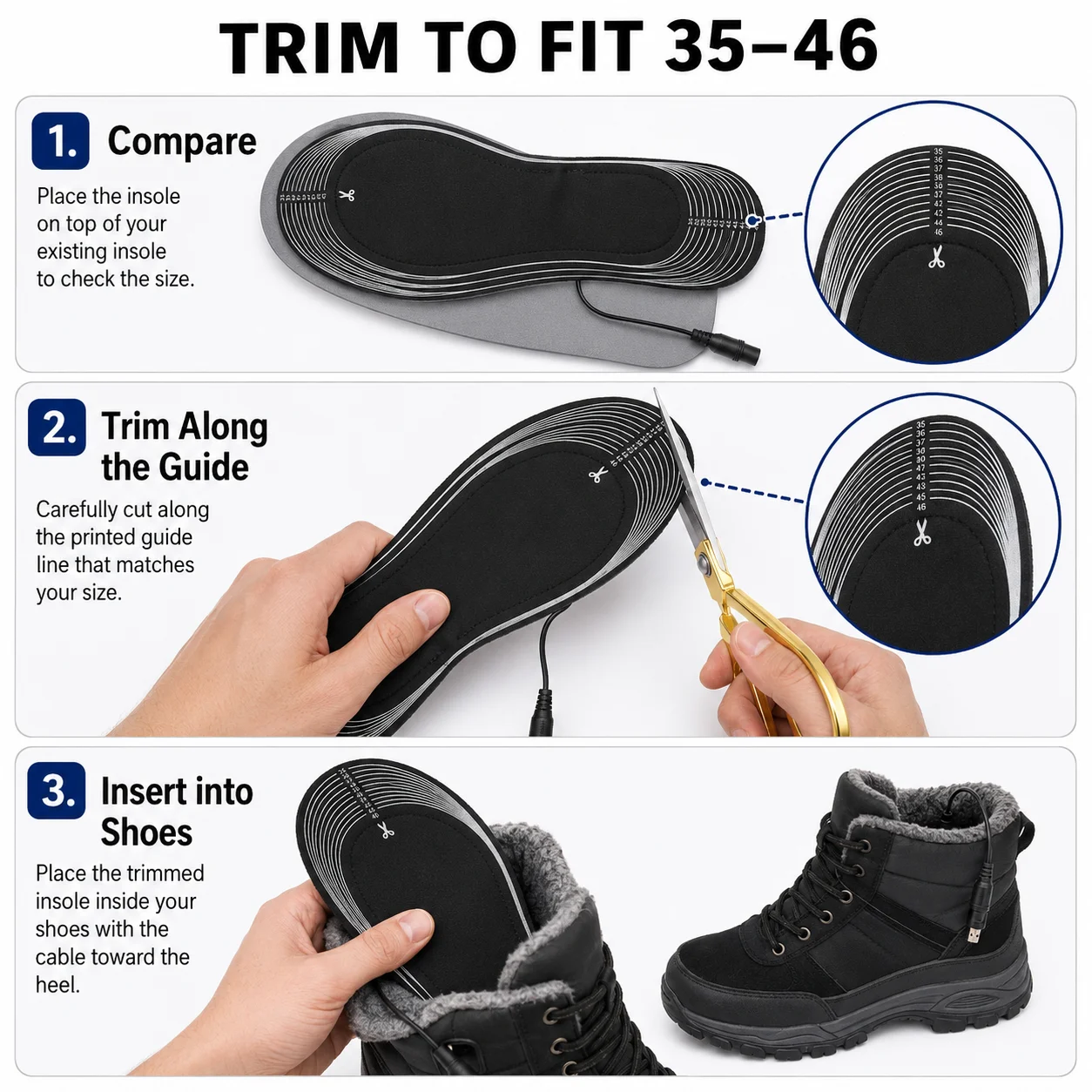 USB 충전식 발열 깔창 5V 풀풋 워머, 사이즈 조절 - Heated Insole Rechargeable 리뷰 및 가격