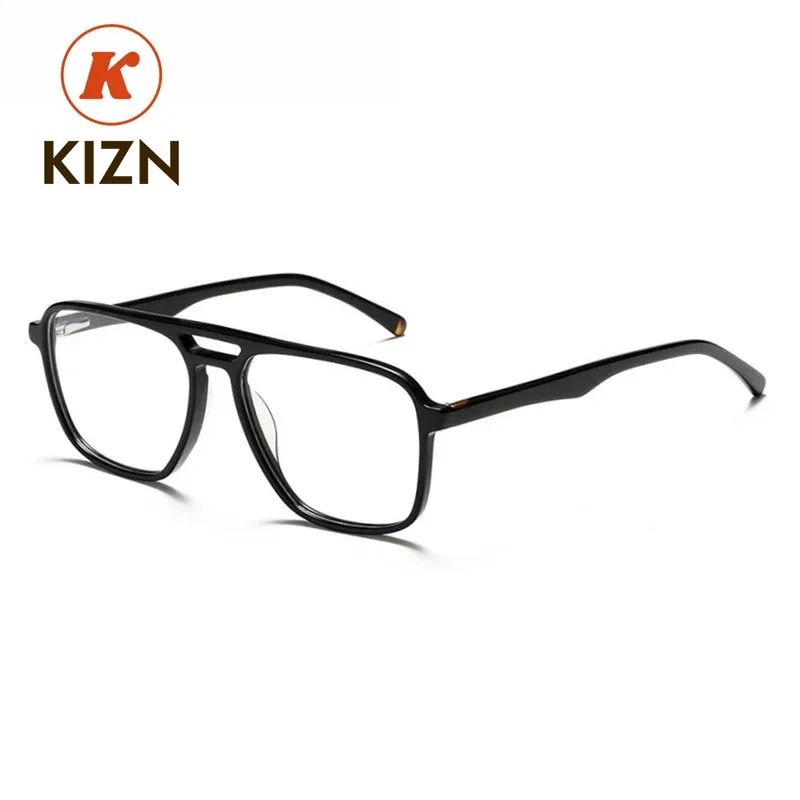 

Очки KIZN для мужчин, дизайнерские, с двойной перемычкой, для зрения, TR90, легкие, ретро, гибкие, оптические