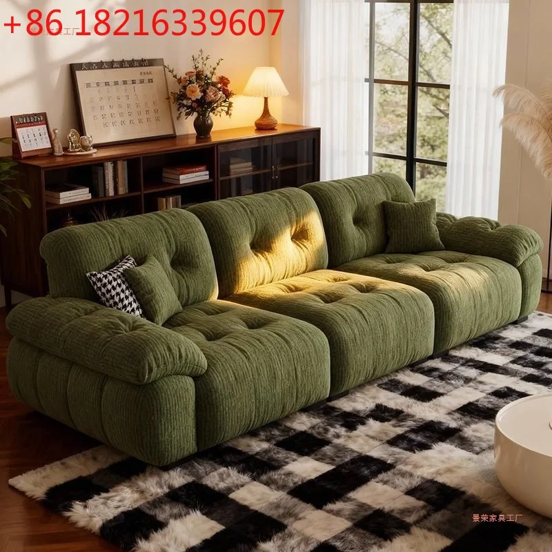 YAO 80 width apartment rental room Italian minimalist fabric straight row cloud small sofa