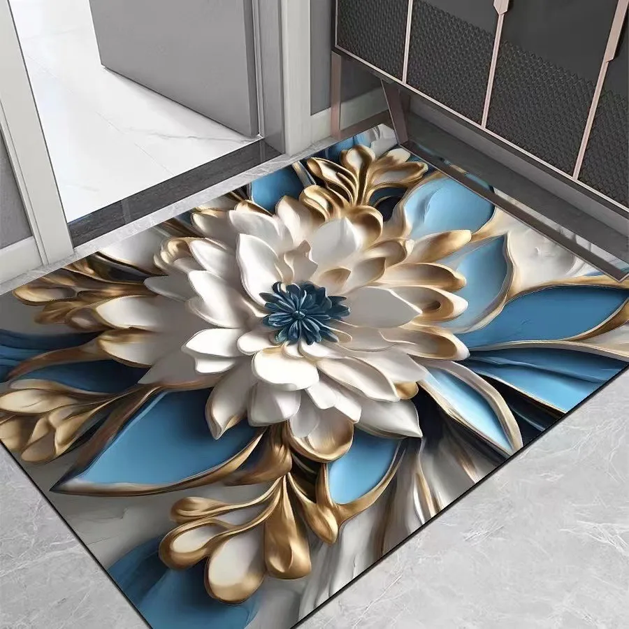 VIKAMA Non-Slip Diatomite Bathroom Mat, Quick Dry Absorbent Soft Door Mat, Anti-Dirt Floor Mat for Kitchen Entryway Home