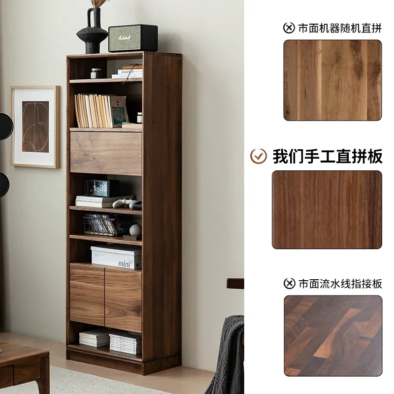 

North American Black Walnut Solid Wood Bookshelf Bookcase Partition Cabinet Shelf Display Bogu Log All Solid