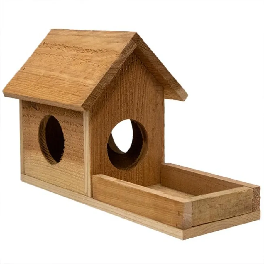 

Кормушка для белок Prime Retreat Cedar: деревянная платформа для кормления белок на открытом воздухе с укрытием, крепление на стену или столб