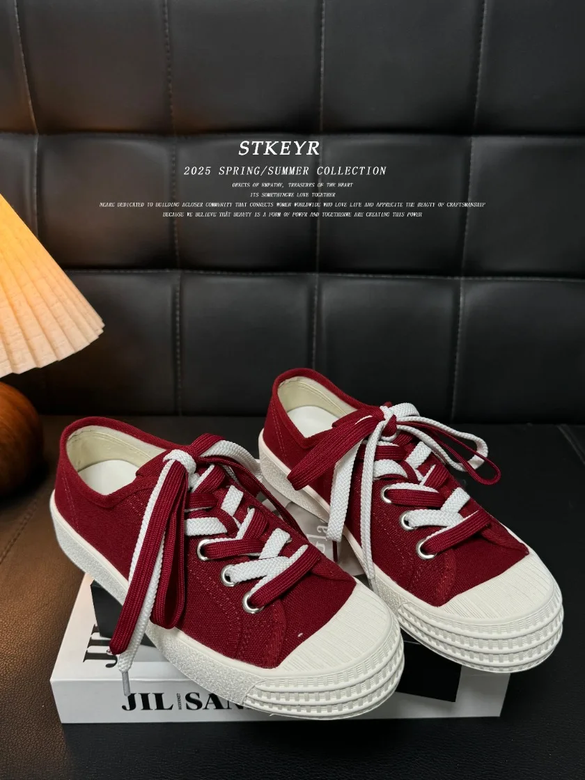 

New Canvas Shoes for Women Korean Edition Cloth Shoes White Shoes Casual Shoes Green Thick soled Trendy Board Shoes for Women