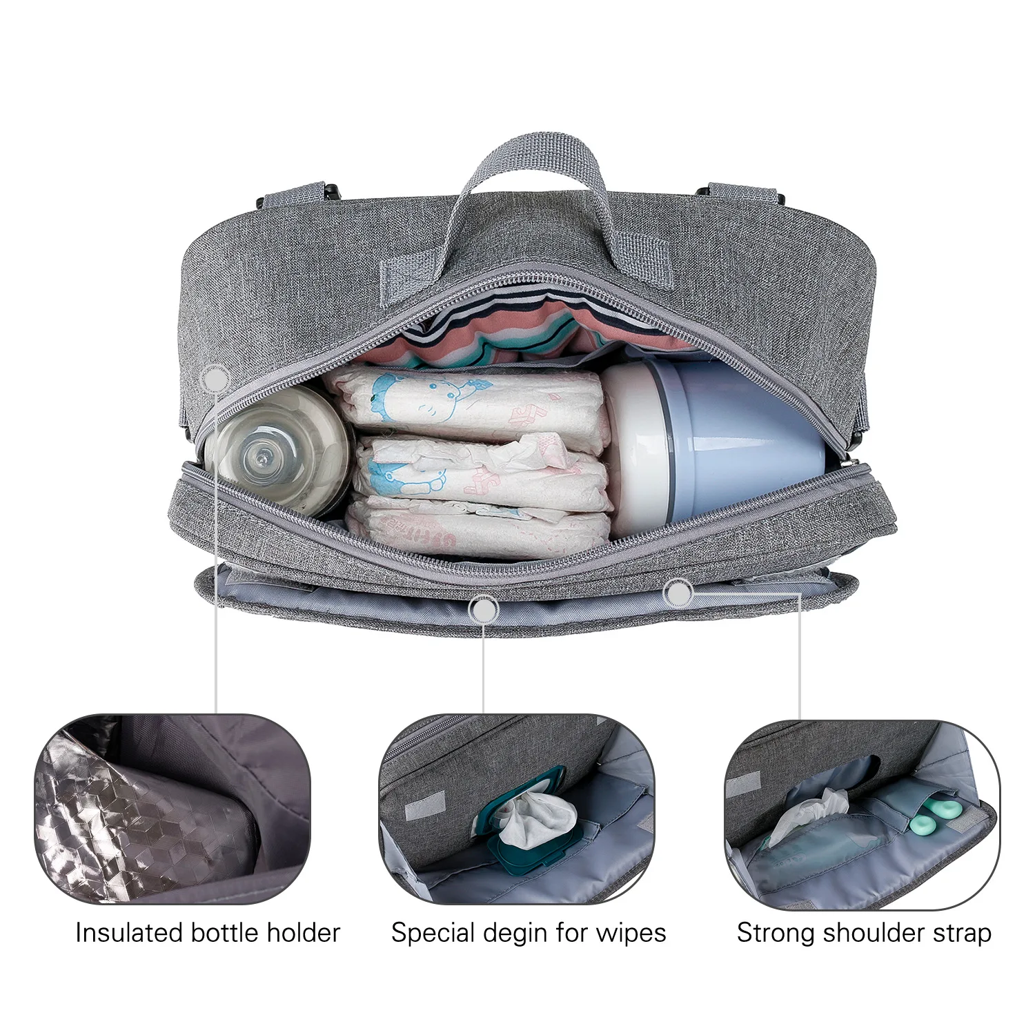 2022 New Waterproof Baby Embroidered Baby stroller Bag Storage Bag Diaper Bag Mother Baby Mommy Bag Diaper Bag