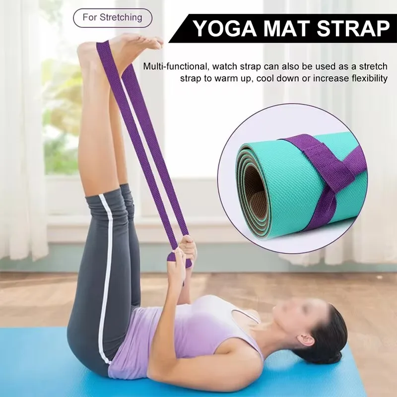 Verstelbare Yoga Mat Riemen Yoga Mat Schouderdrager Yoga Bandjes Oefen Stretch Yoga Riemen Fitness Gym Sporttouw 165Cm * 3.8Cm