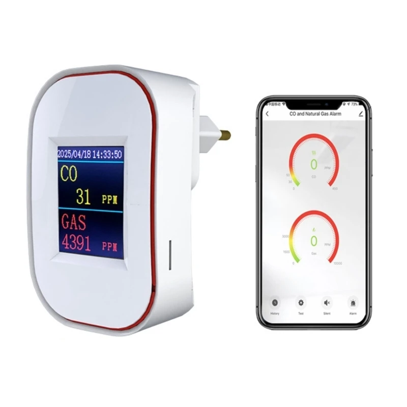 Wireless Gas Leak Sensors For Indoor Use Automatic Fault Diagnosis Memory Recall Feature Home Safety Equipment 