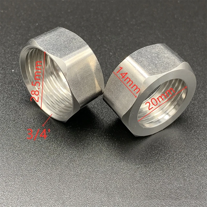 5PCS 304 Stainless Steel Hexagonal Nut Pipe Joint Hardware Fittings 3/4' Bellows Nut DN20