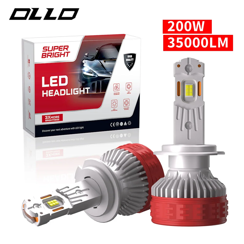 

2PCS H4 H7 LED Headlight Canbus 200W H8 H9 H11 9005 LED Car Lamp Auto Headlamp 35000Lm High Low Beam Fog Lamp Bulbs OLLO