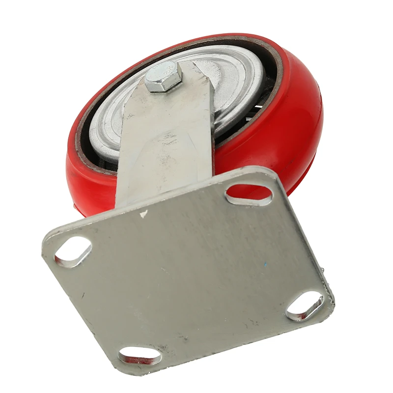 Home Hardware Accessories Dedicated 6 Inch Iron Core Korean-Style Red Fixed Wheel Cart with Wear-Resistant Load-Bearing Wheel