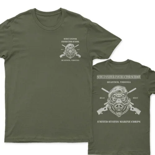 Cheavyweight streetwear anime Scout Sniper Instructor Quantico HOG Summer Cotton Sleeve Mens fashion manga S-5XL