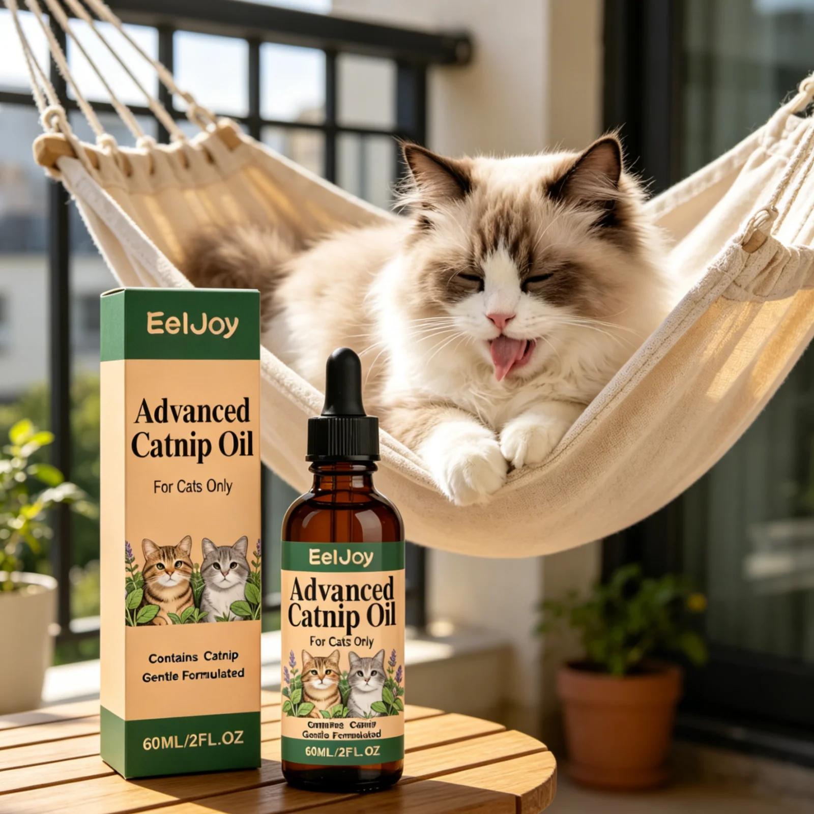 EelJoy Fortschrittliches Katzenminzöl zur Angstreduktion, Stressabbau, Natürliche Entspannung, Beruhigende Sanfte Inhaltsstoffe, Beruhigende Katzenminz-Tropfen