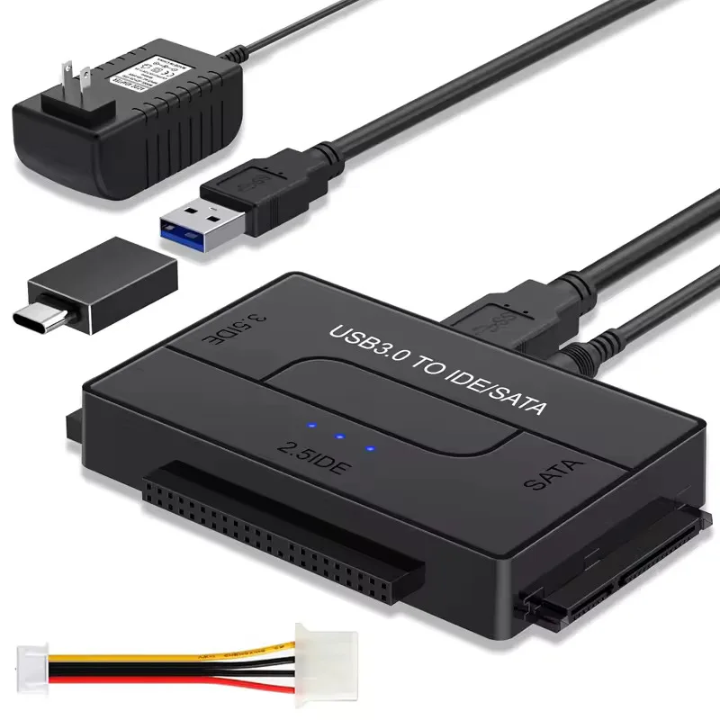 

Hannord SATA/IDE to USB 3.0 Adapter Hard Drive Adapter Converter for 2.5/3.5 Inch IDE SATA HDD SSD with 12V 2A Power Adapter