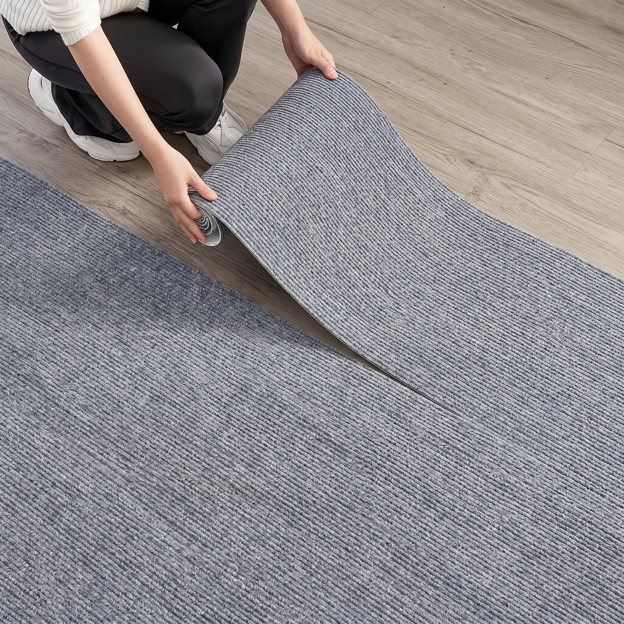 1 Roll of Peel and Stick Long Strip Carpet, Designed with Self-Adhesive  Solid Color Felt Surface, Flexible and Conforming