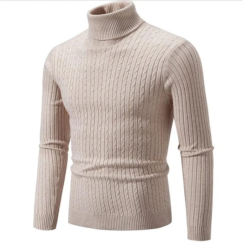 2025 Maglione dolcevita tinta unita da uomo nuovo Nero, bianco, blu royal, top pullover casual maschili semplici alla moda