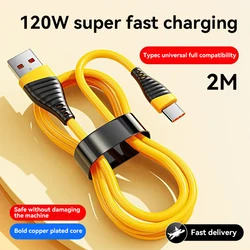 New 120W 6A USB Type C USB Cable Super Fast Charing Line for Xiaomi Samsung HuaWei Quick Charge USB C Cables Data Cord