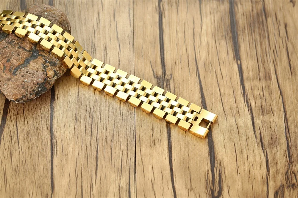 LUXUS MARKE HERREN UHR BAND LINK EDELSTAHL ROLLIE ARMBAND FÜR MÄNNER ROLLIE KETTE LINK ARMBAND HERREN SCHMUCK – Detail 4