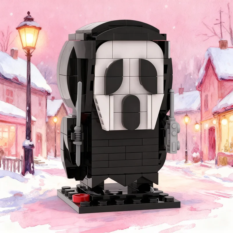 170pcs MOC Scream Movie Mask Halloween Brickheadz Building Blocks Kit Creative Set Challenge Miniature Toy Gift For Hobbyists